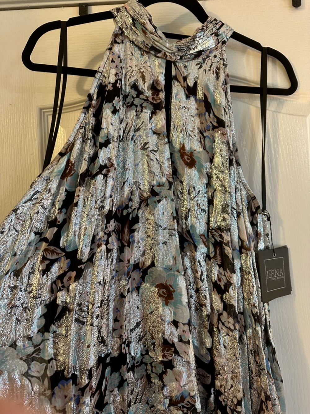 ✨NWT✨ IEENA FOR MAC Duggal Halter Ruffle High-Low Floral - Picture 14 of 16